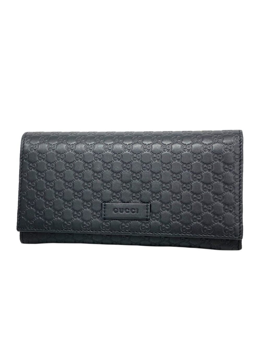 Gucci Wallet Micro Guccissima Leather Black Champagne Gold